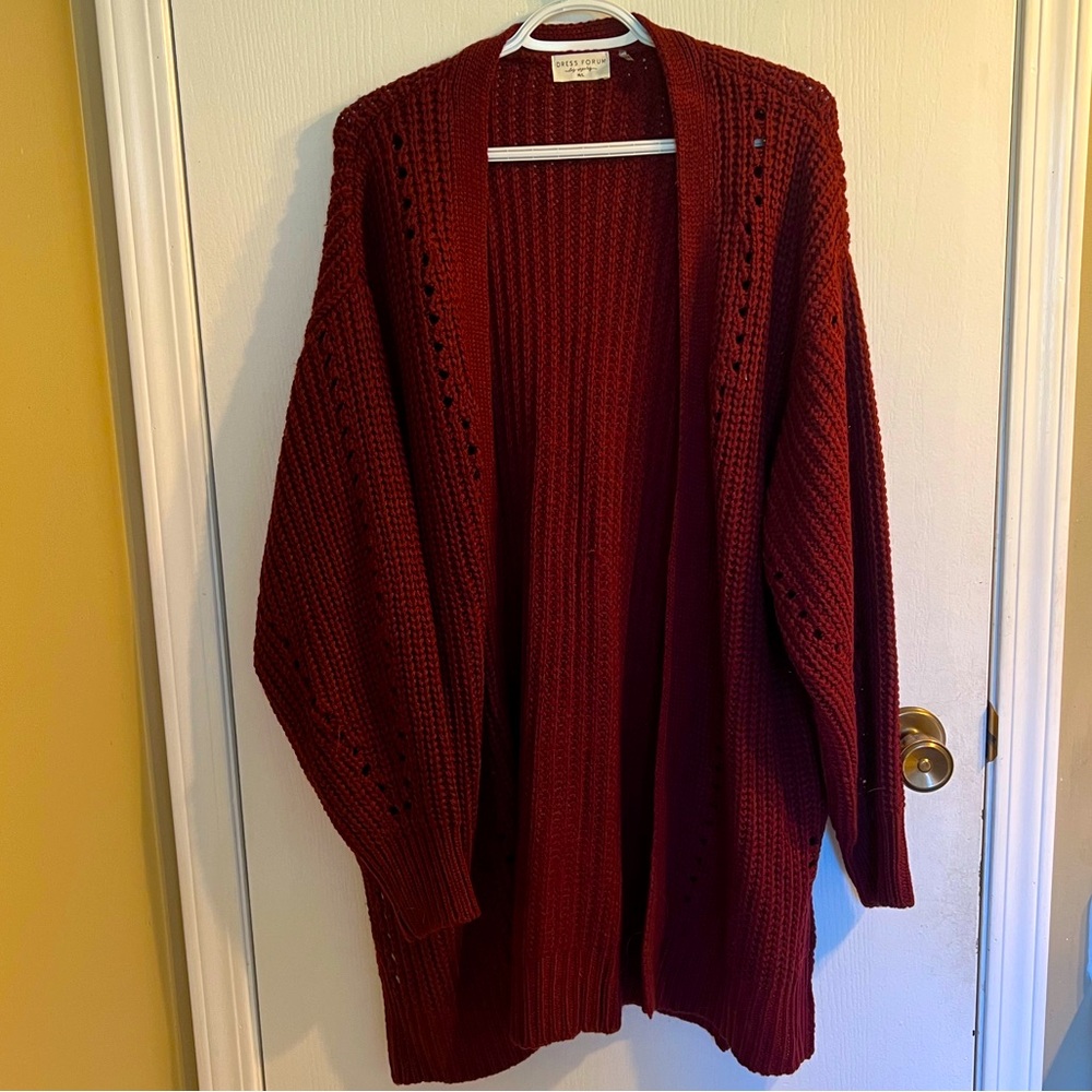 Red Cardigan, Dress Forum, M/L